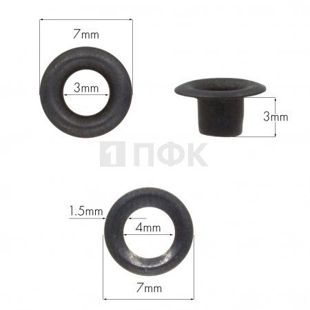 Люверсы №17 3мм латунь цв оксид (уп 5000шт) 