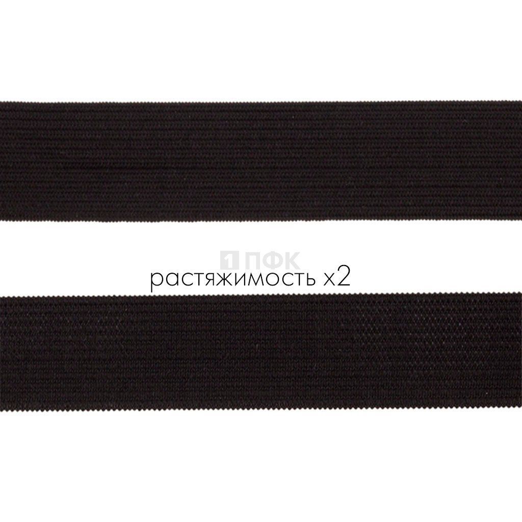 Резинка вязанная 25мм 10 гр/м цв черный (рул 40м/уп 480м)