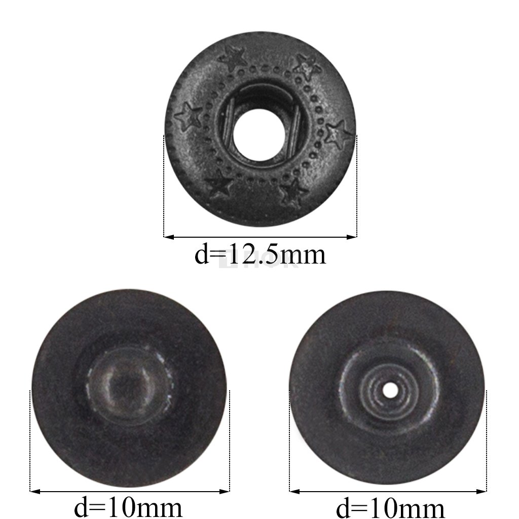 3 Части кнопки для одежды 12,5мм Альфа латунь цв оксид (уп 1440шт) 
