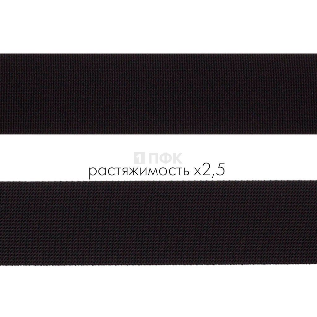 Резинка тканая 30мм 18 гр/м цв черный (уп 50м/250м)