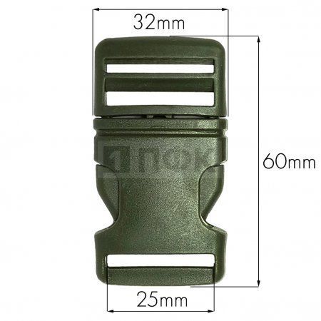 Фастекс (защелка-трезубец) ПП 25мм цв оливковый (уп 200/3800шт) 8921 Фастекс (защелка-трезубец) ПП 25мм цв оливковый (уп 200/3800шт) 8921