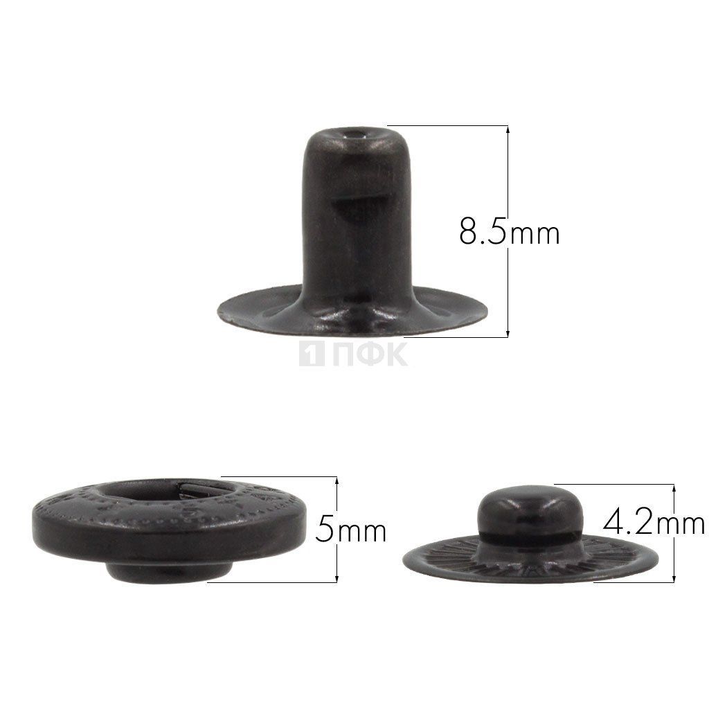 3 Части кнопки для одежды 15мм Альфа сталь цв оксид (уп 720шт) NEW STAR