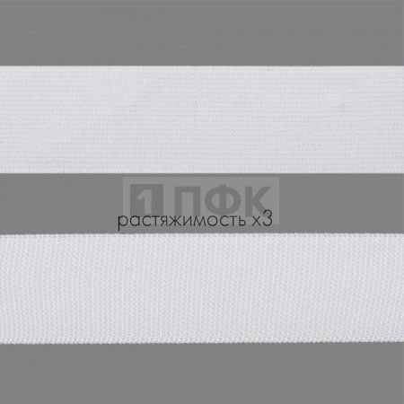 Резинка тканая 30мм 22.8 гр/м цв белый (уп 30м/300м)