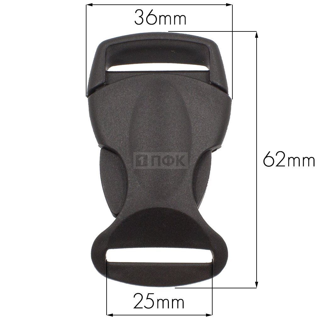 Фастекс (защелка-трезубец) ПП 25мм цв черный (уп 100шт/4000шт) 1306 — ПФКР Фастекс (защелка-трезубец) ПП 25мм цв черный (уп 100шт/4000шт) 1306