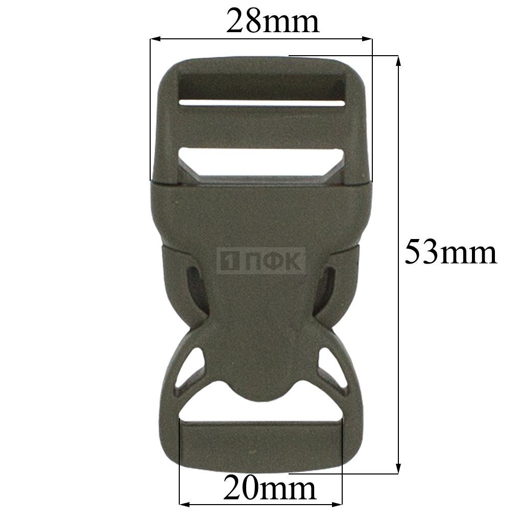 Фастекс НФ-20 (защелка-трезубец) ПП 20мм цв хаки (уп 1000шт)