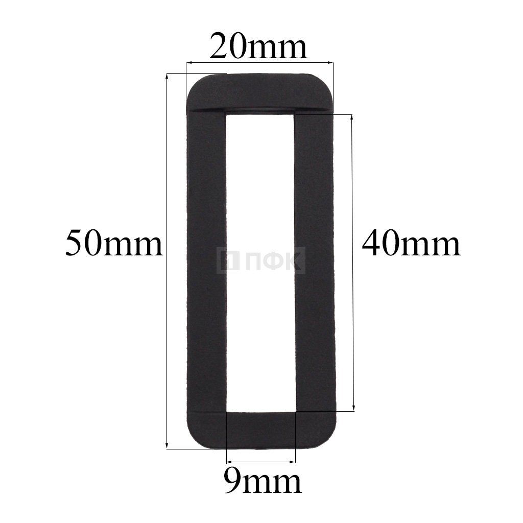 Пряжка-рамка Р-40(ОЩ-40) ПА 40мм цв черный (уп 1000шт/10000шт)