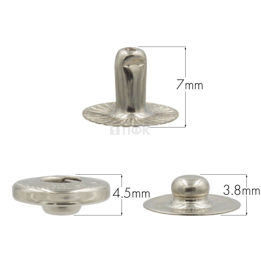 3 Части кнопки для одежды 12,5мм Альфа нерж цв никель (уп 1440шт) BUTTONI — ПФКР 3 Части кнопки для одежды 12,5мм Альфа нерж цв никель (уп 1440шт) BUTTONI