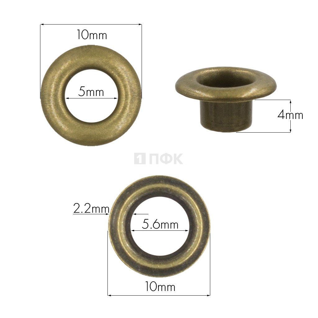 Люверсы №3 5мм сталь цв антик (уп 5000шт) — ПФКР Люверсы №3 5мм сталь цв антик (уп 5000шт)
