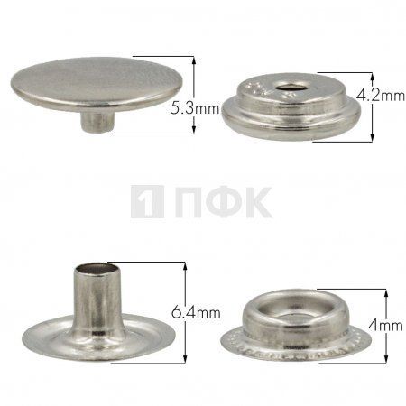 Кнопка для одежды 15мм №61 нерж цв никель (уп 720шт) DNG