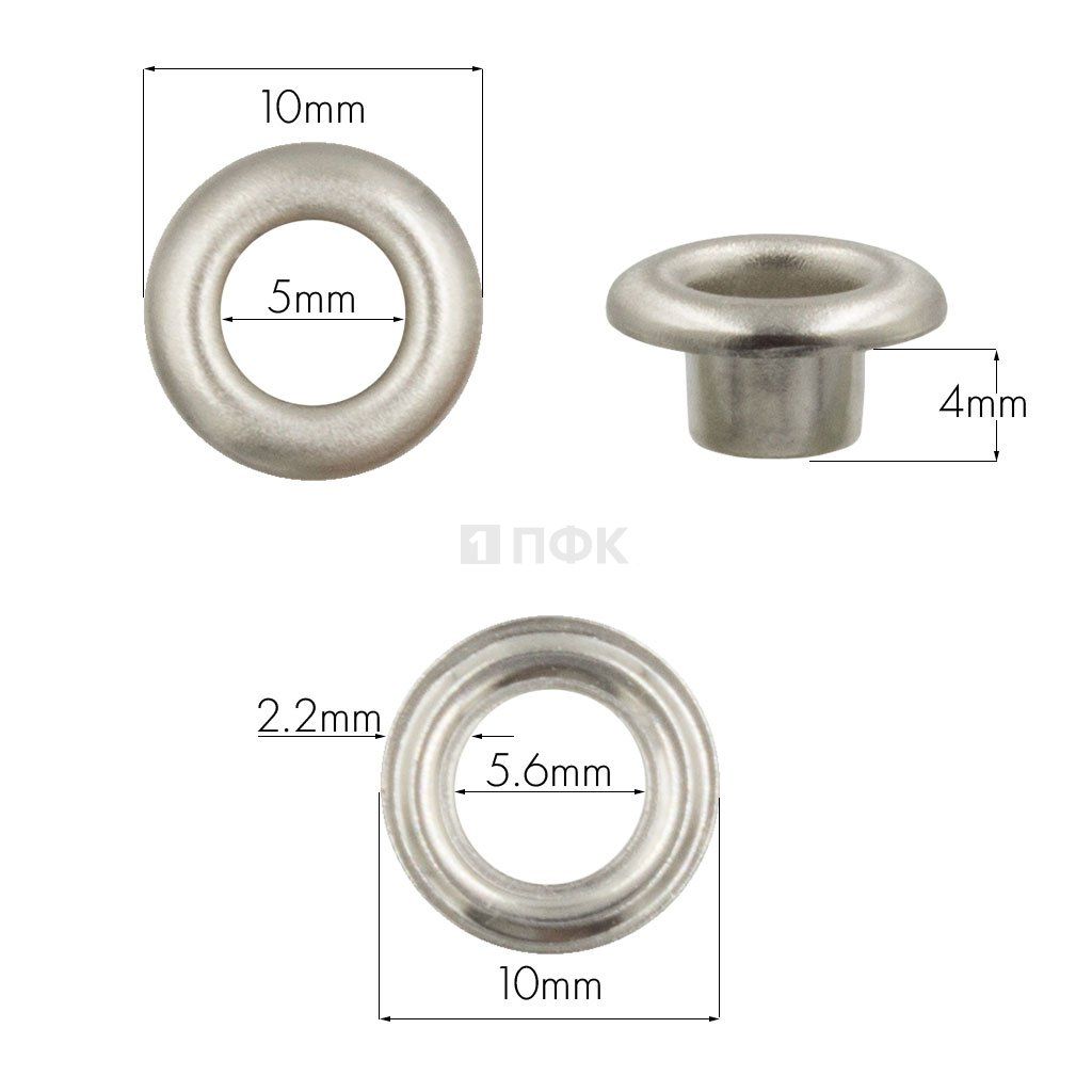 Люверсы №3 5мм сталь цв никель (уп 5000шт) — ПФКР Люверсы №3 5мм сталь цв никель (уп 5000шт)