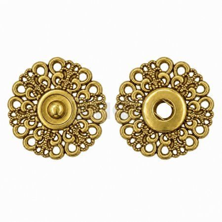 Кнопка пришивная декоративная YM-1325 25мм цв золото (уп 100шт/кор 1000шт)