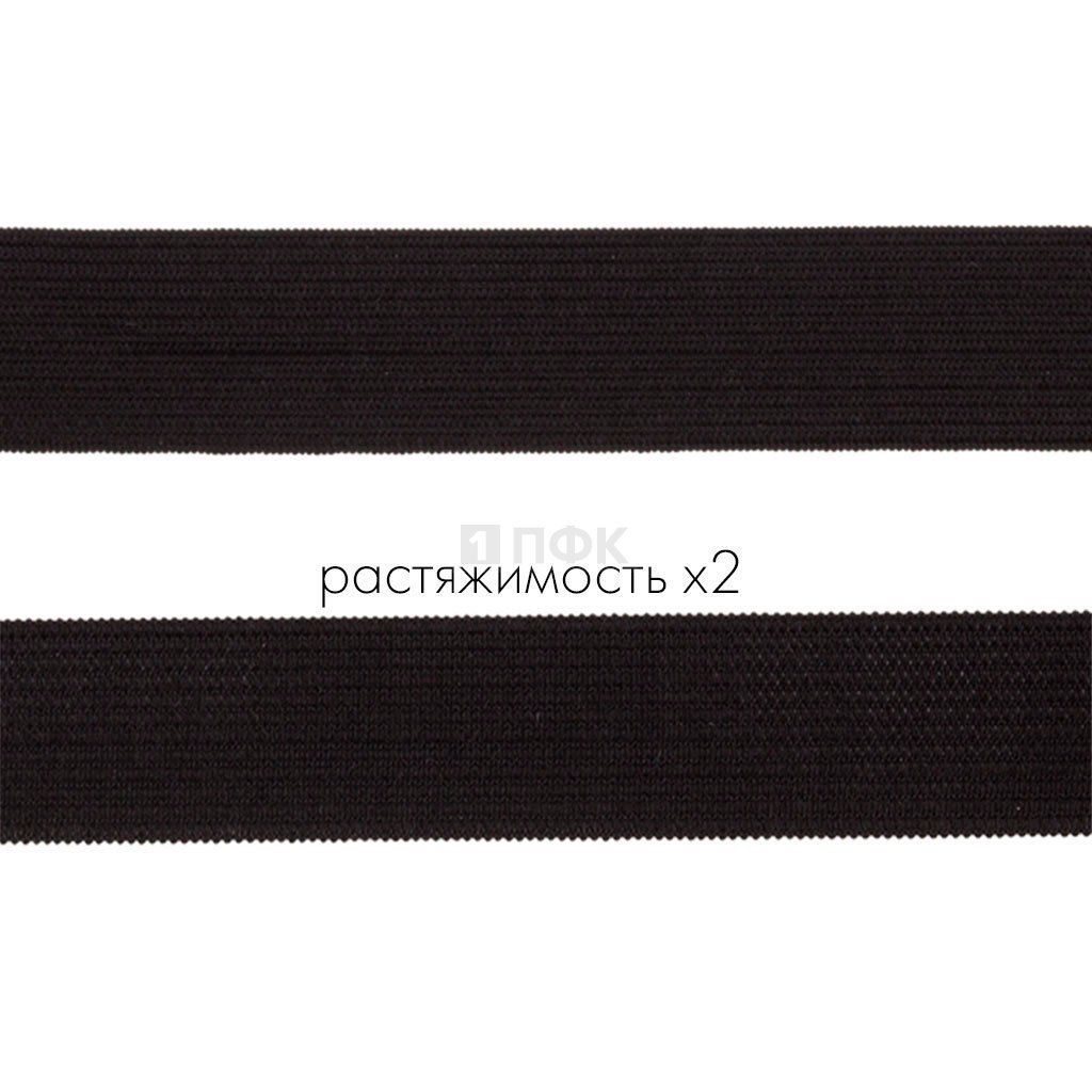 Резинка вязанная 20мм 8 гр/м цв черный (рул 40м/уп 600м)