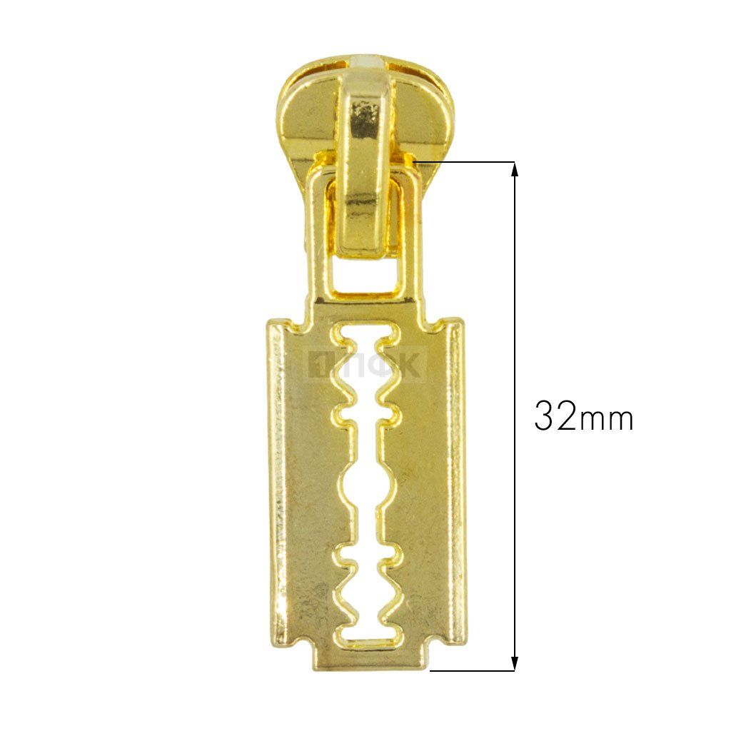 Бегунок для спиральной (витой) молнии тип 5 автомат SD470 цв золото "лезвие" (уп 1000шт/10000шт)