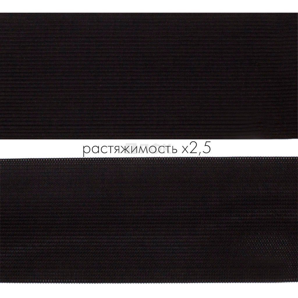 Резинка вязанная 70мм 25.9 гр/м цв черный (рул 40м/уп 160м)