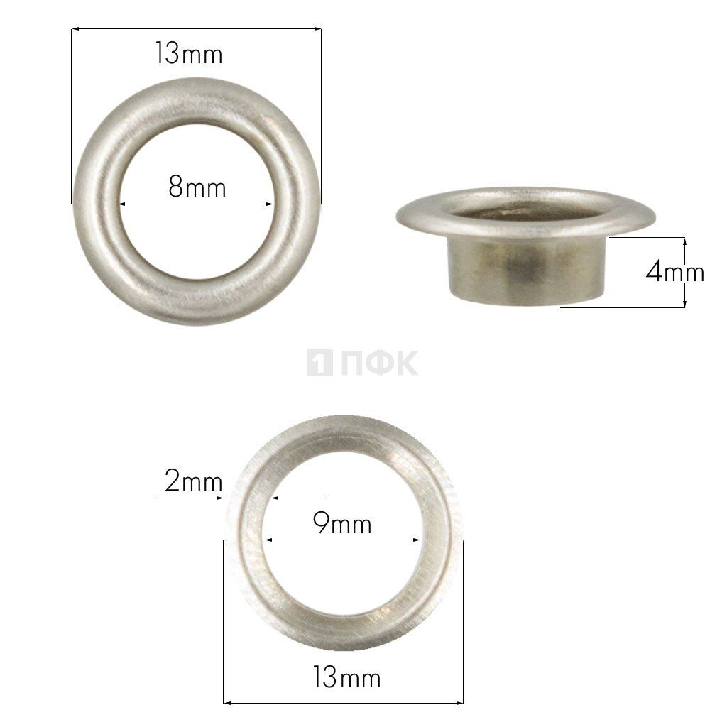 Люверсы №5 8мм сталь эконом цв никель (уп 2000шт/50000шт) — ПФКР Люверсы №5 8мм сталь эконом цв никель (уп 2000шт/50000шт)
