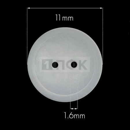 Пуговица КЛ 11-2 ПП 11мм цв прозрачный (уп 5000шт)