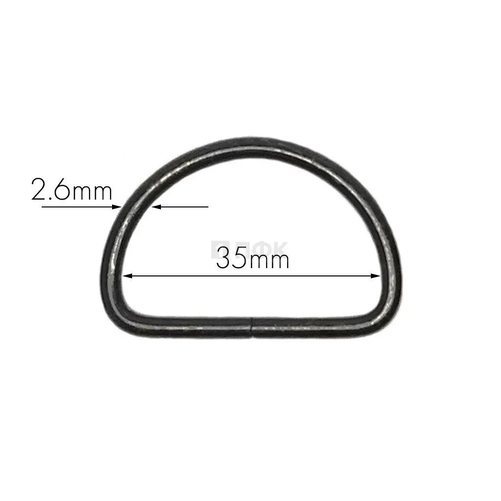 Полукольцо 35мм (толщ 2,6мм) цв никель тем (уп 1000шт/8000шт)