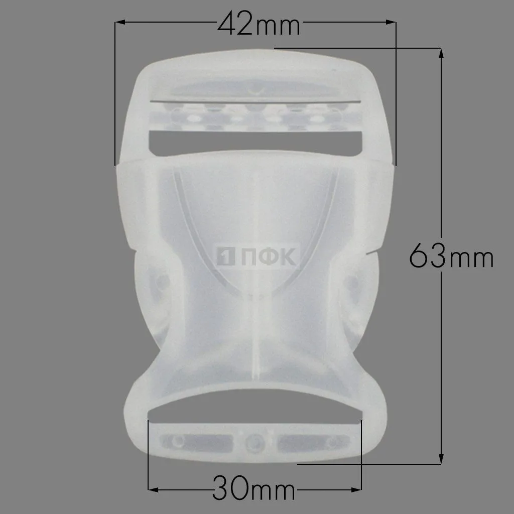 Фастекс Ф-130 (защелка-трезубец) ПП 30мм цв прозрачный (уп 1000шт)