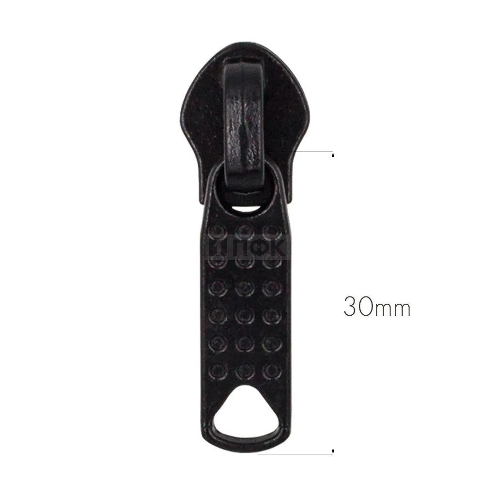 Бегунок для спиральной (витой) молнии тип 8 галант "18 точек" цв 322 черный (уп 500шт/5000шт)