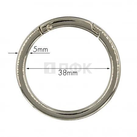 Кольцо металлическое 38мм 08202 цв никель (уп 100шт) Кольцо металлическое 38мм 08202 цв никель (уп 100шт)