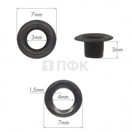 Люверсы №17 3мм латунь цв оксид (уп 5000шт) 