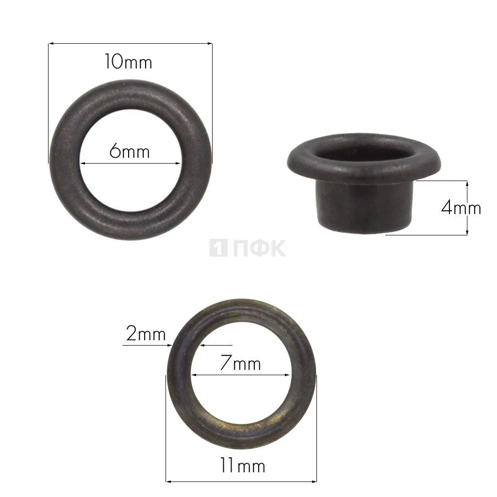 Люверсы №4 6мм сталь эконом цв оксид (уп 5000шт/100000шт) 