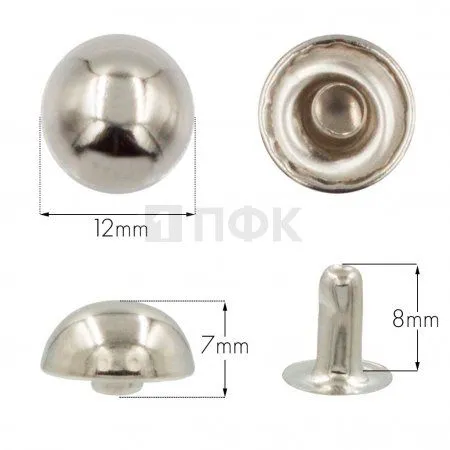 Хольнитен 12x12мм сфера цв никель (уп 2000шт)