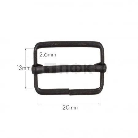 Пряжка регулировочная 20мм (толщ 2,6мм) цв оксид (уп 500шт/10000шт) Китай