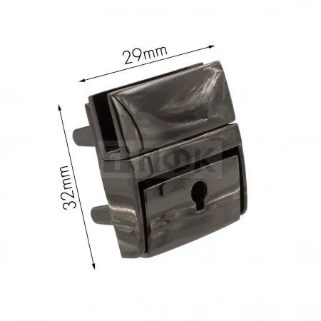 Замок портфельный 15009 цвет никель темный (уп 14шт)