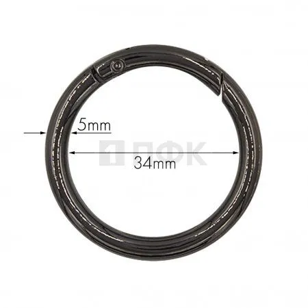 Кольцо металлическое 34мм 16066 цв никель темный (уп 200шт) Кольцо металлическое 34мм 16066 цв никель темный (уп 200шт)