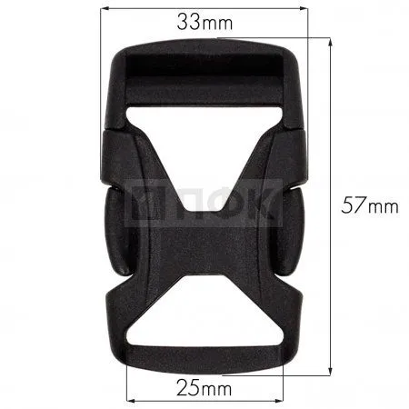 Фастекс FH-25 (защелка-трезубец) ПФЛ 25мм цв черный (уп 1000шт)