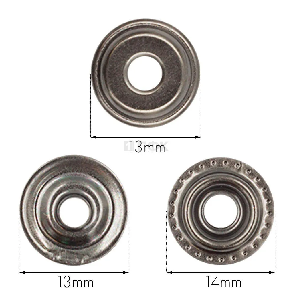 3 Части кнопки для одежды 15мм №61 латунь цв никель тем (уп 720шт) STRONG