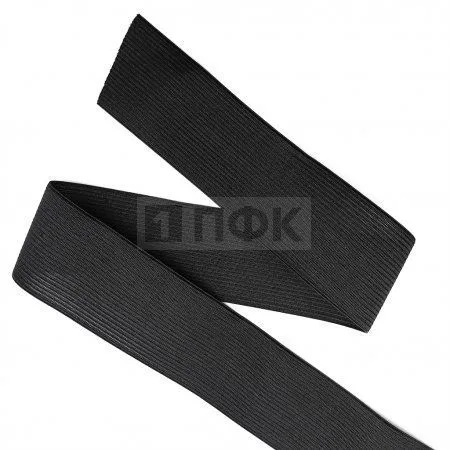 Резинка вязанная 60мм 19.98 гр/м цв черный (рул 40м/уп 200м)