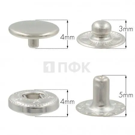 Кнопка для одежды 10мм Альфа нерж цв никель (уп 1440шт) STORM