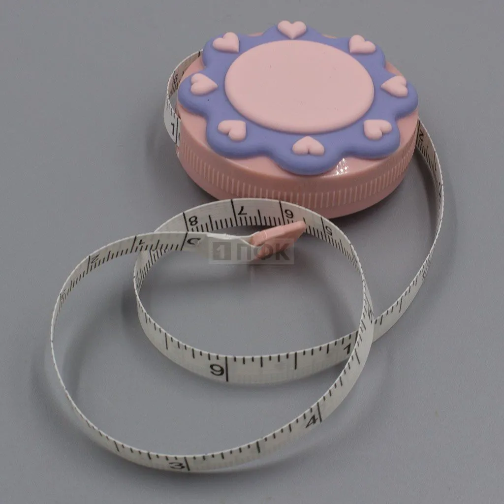 Сантиметровая лента портновская (мини-рулетка) 150 см "солнце" цв розовый (уп 100/кор 1000шт)