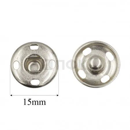 Кнопка пришивная 15мм латунь цв никель (уп 1000шт) Кнопка пришивная 15мм латунь цв никель (уп 1000шт)