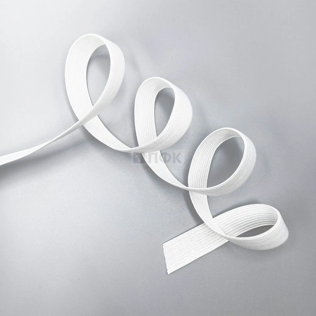 Резинка вязанная 20мм 6.66 гр/м цв белый (рул 40м/уп 600м) — ПФКР Резинка вязанная 20мм 6.66 гр/м цв белый (рул 40м/уп 600м)