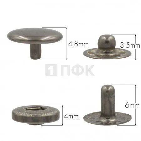 Кнопка для одежды 10мм Альфа латунь цв никель тем (уп 1440шт) STRONG