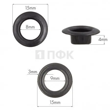 Люверсы №5 8мм нерж цв оксид (уп 1000шт) Люверсы №5 8мм нерж цв оксид (уп 1000шт)