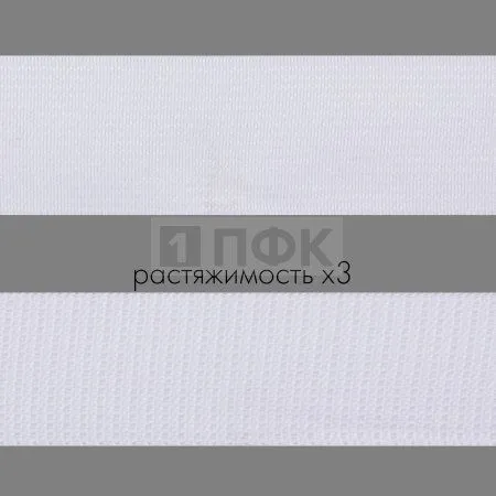 Резинка тканая 40мм 26,60 гр/м цв белый (уп 40м/320м) РБ
