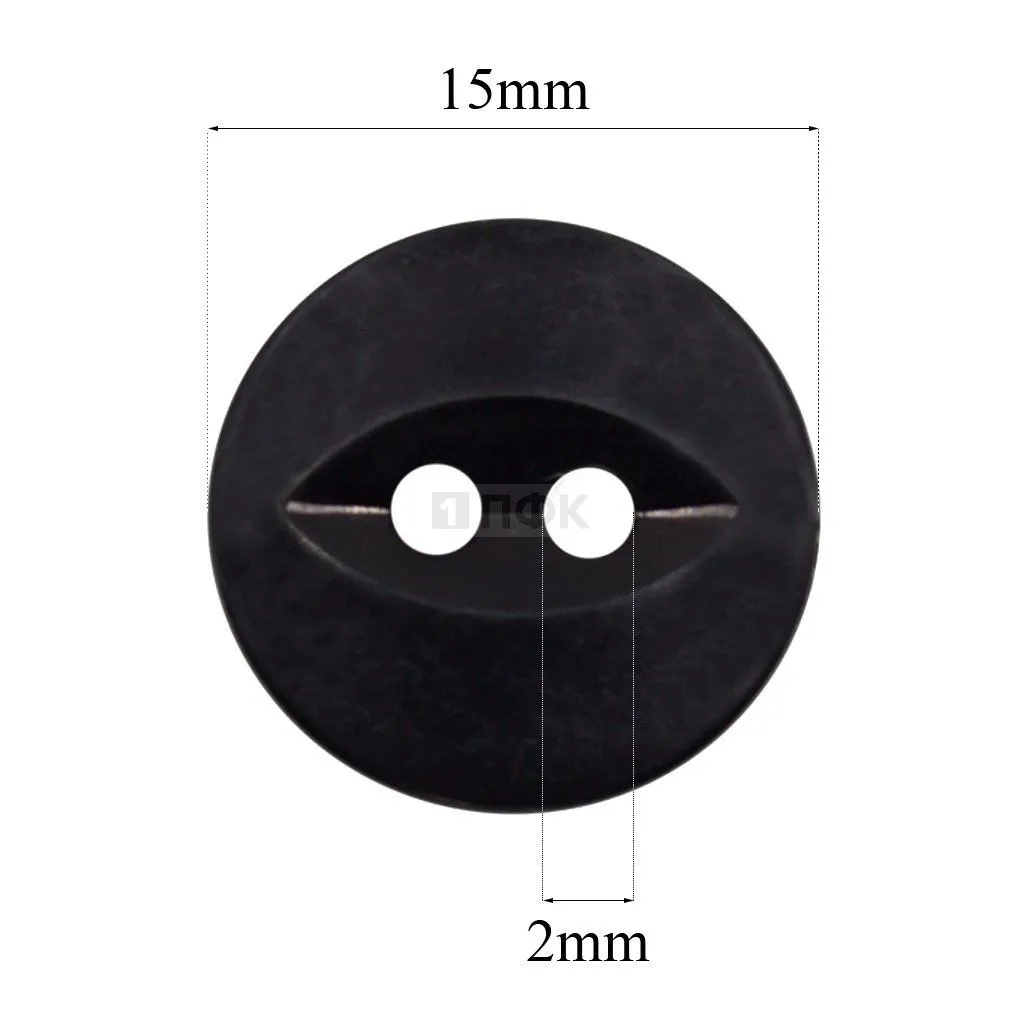 Пуговица 4000 ПА 15мм цв черный (уп 1000шт) — ПФКР Пуговица 4000 ПА 15мм цв черный (уп 1000шт)