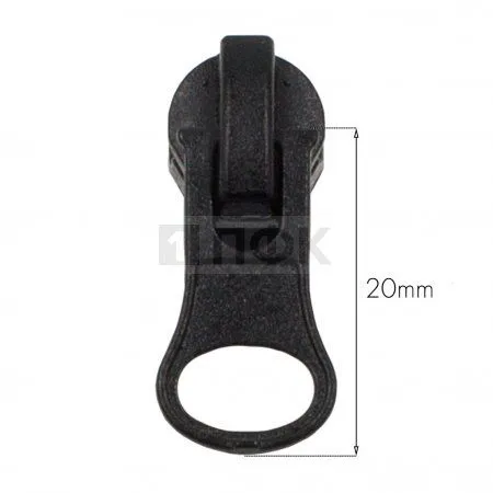 Бегунок для спиральной (витой) молнии тип 5 автомат ГРУША цв 322 черный (уп 1000шт) РЕВЕРС