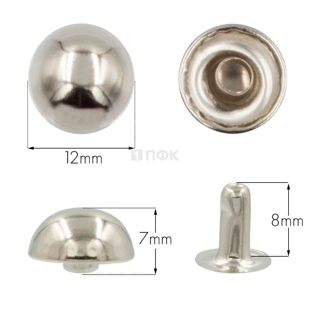 Хольнитен 12x12мм сфера цв никель (уп 2000шт)