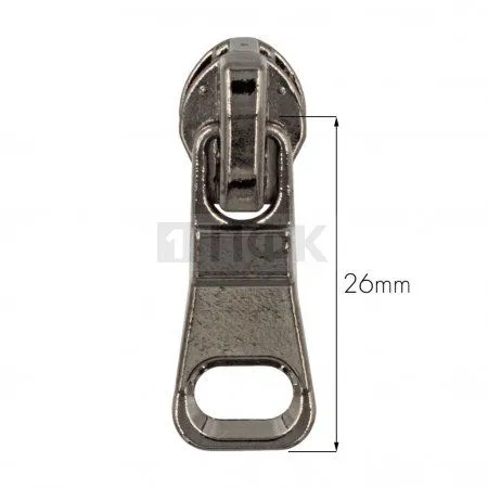 Бегунок для спиральной (витой) молнии тип 5 автомат арт.C7 цв никель черн (уп 500шт/5000шт)