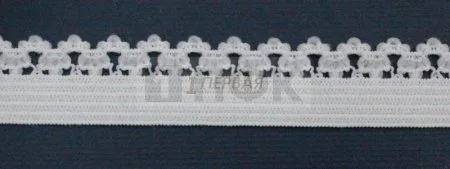 Резинка ажурная лайкра 8мм цв белый (уп 1000м)