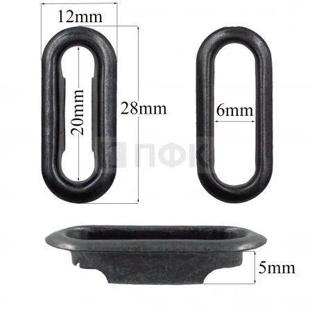 Люверсы овал 20мм сталь цв оксид (уп 1000шт) Люверсы овал 20мм сталь цв оксид (уп 1000шт)