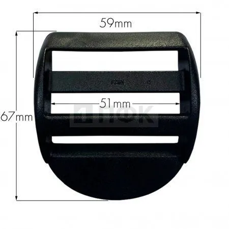 Пряжка-крыло трехщелевая POM 50мм цв черный (уп 25шт/825шт) НАГРУЗКА до 300кг